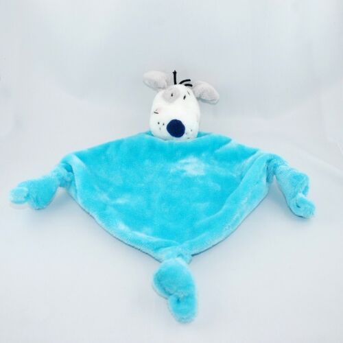  chien plat losange noeud bleu turquoise blanc gris 